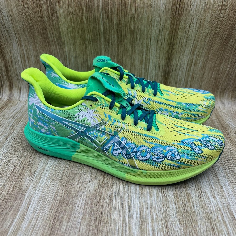 Asics Noosa Tri 14 Running Shoes Men's Size 14 Yellow Green Tropical 1011B368